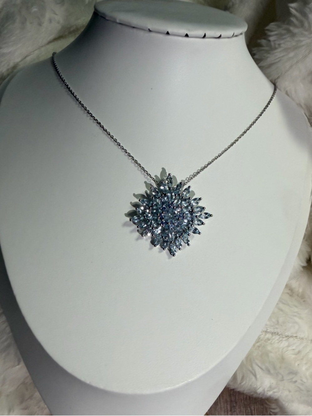 7.09ct Genuine Blue Topaz and Tanzanite Sterling Silver Necklace New